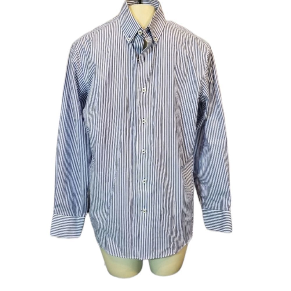 Lorenzo Uomo Blue Pinstripe Shirt Size 32/33‎